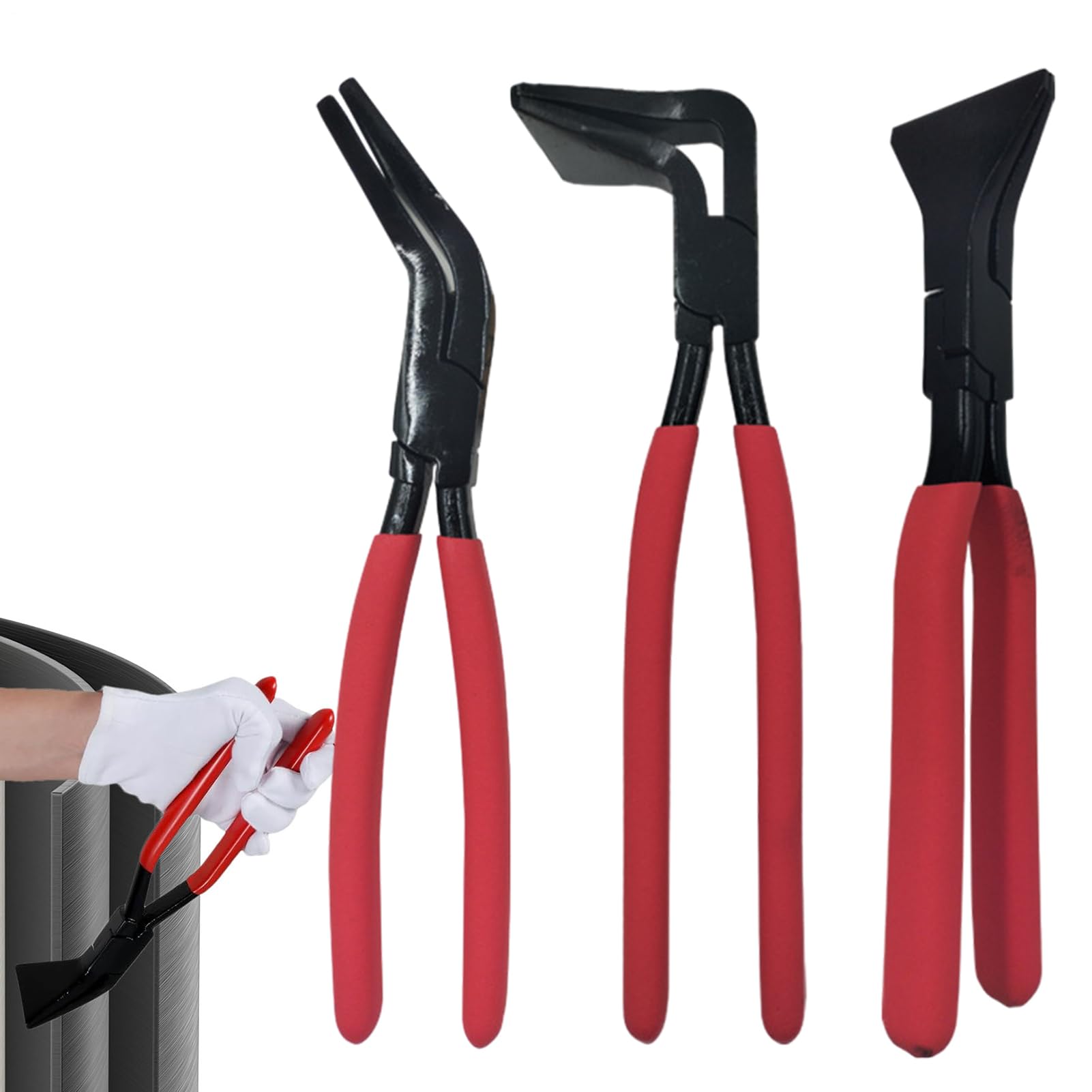 Alicates Para Chapa 3 Piezas Doblador Y Remachador Para Trabajos Pesados | Alicates Plegadores Ergonomico Para Reparacion De Coches Automovil Y Bricolaje En Casa