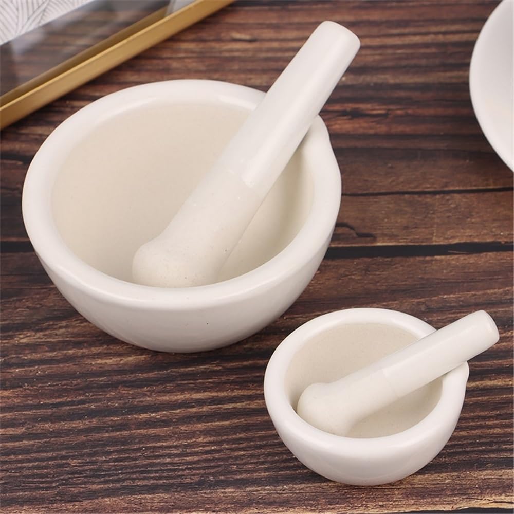 miska młynka Moździerz i tłuczek kruszarka do przypraw miska ceramiczna twarde jedzenie narzędzie kuchenne waniliowa przyprawa herbata młynek czosnku Zestaw moździerza i tłuczka(Duży)