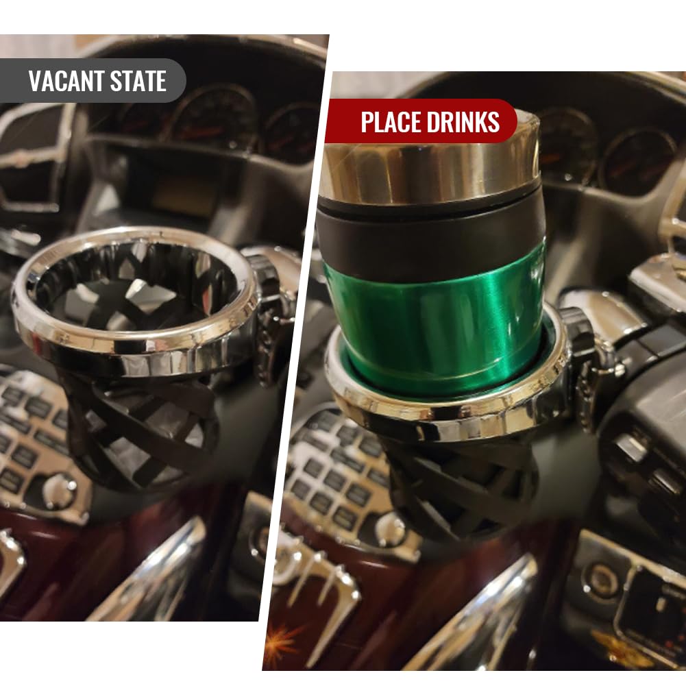 Portabevande Da Manubrio Per Honda Goldwing GL1800 (2001-2021) E F6B (2013-2021) - Cromato, Regolabile 360°