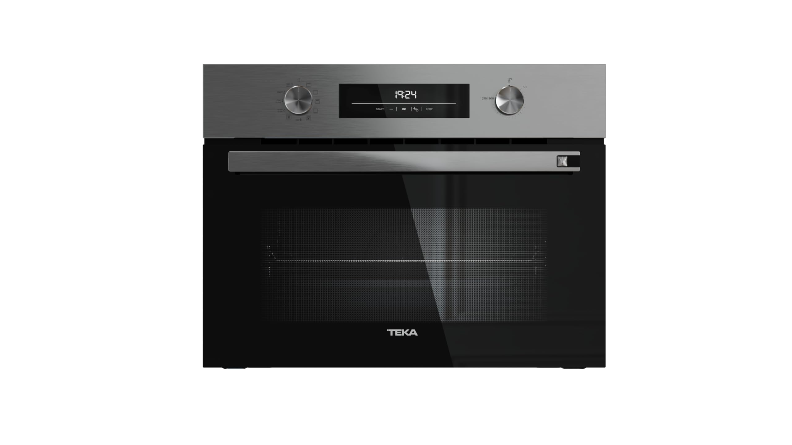 TEKA Horno Compacto PirolÃtico Multifunción, 8 Funciones, Sistema ThermoSeal, Autolimpieza Dual, GuÃas Telescópicas Plus-Extension, Acero Inoxidable, Modelo NEO HSC 6350 P