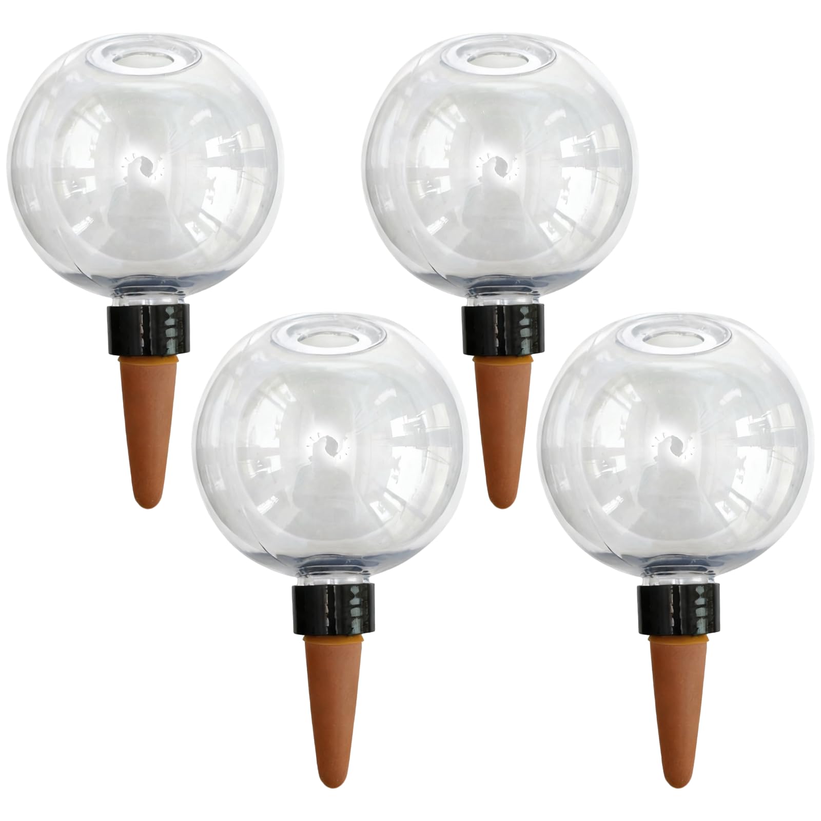 Lot de 4 boules d'arrosage pour plantes, irrigation goutte à goutte automatique 500 ml, insert d'arrosage autonome à libération lente, pour plantes d'intérieur et d'extérieur, aide arrosage en voyage