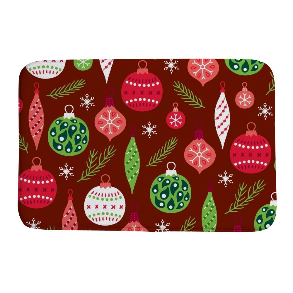 Tapis de bain velours rouge ultra absorbant motifs flocons
