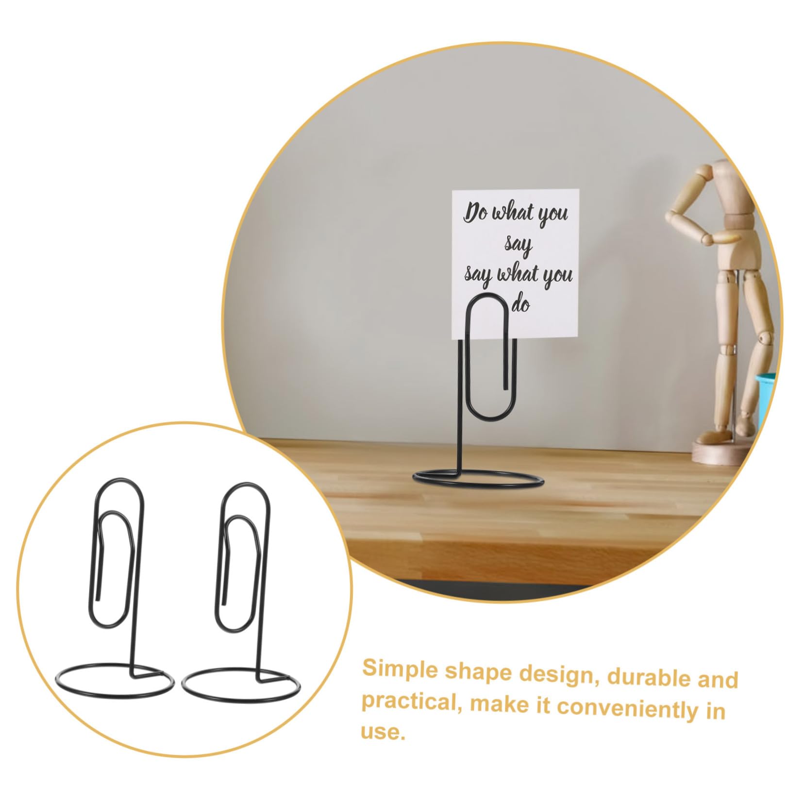 VINTORKY 5pcs Large Paper Clips with Holder for Organizing Notes Multi-Purpose Desktop Memo Clips for Office Classroom and Home Use Black