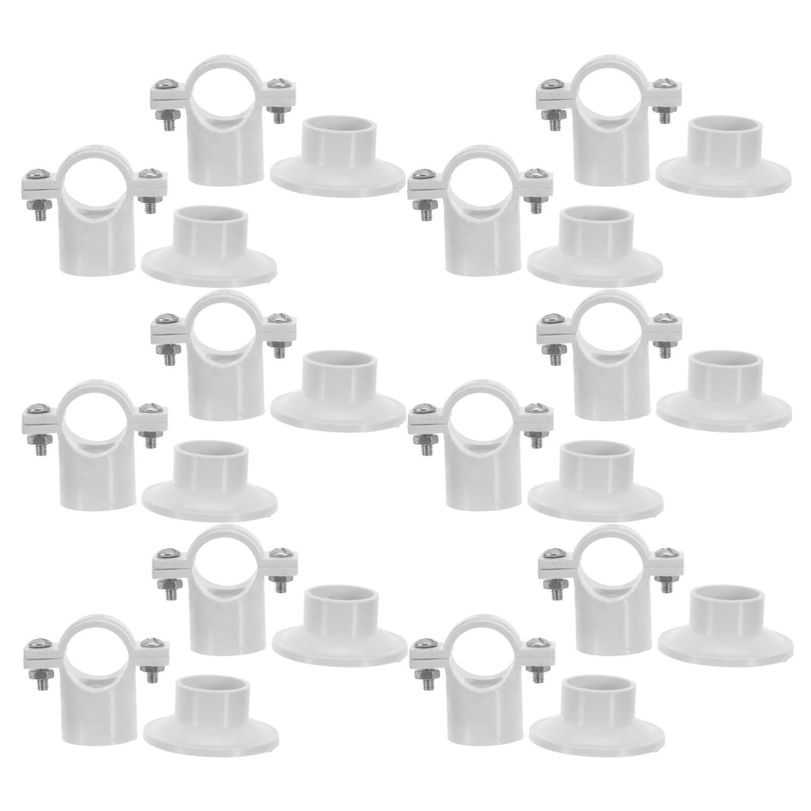 Collier Suspendre de Tuyau Pvc Blanc 30 Pièces pour Tube