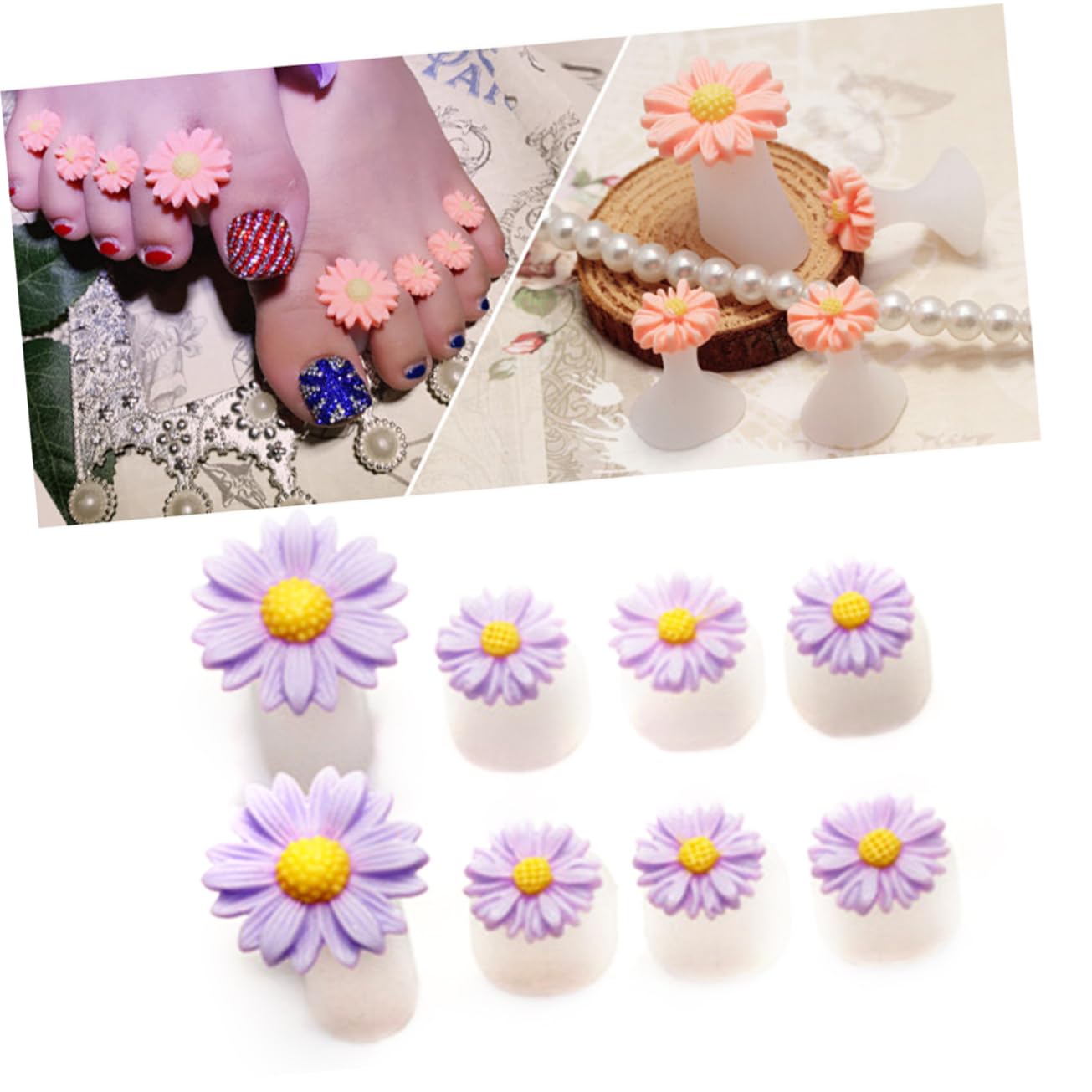 Housoutil Shims Gasket Toe Spacers for Feet Women Silicone Toe Spacers Toe Separators Shim Toe Separator for Pedicure Bunion Corrector