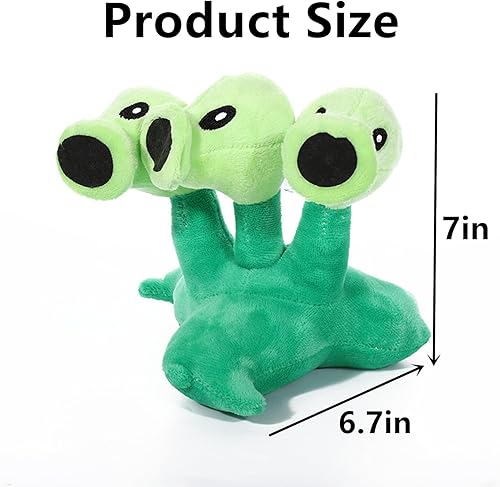Miniatura 2 de JHESAO Plantas de guisantes de 7 pulgadas y Peashooter Juguetes de peluche Threepeater PVZ Plush 1 2 Muñeca suave de peluche de tres cabezas de