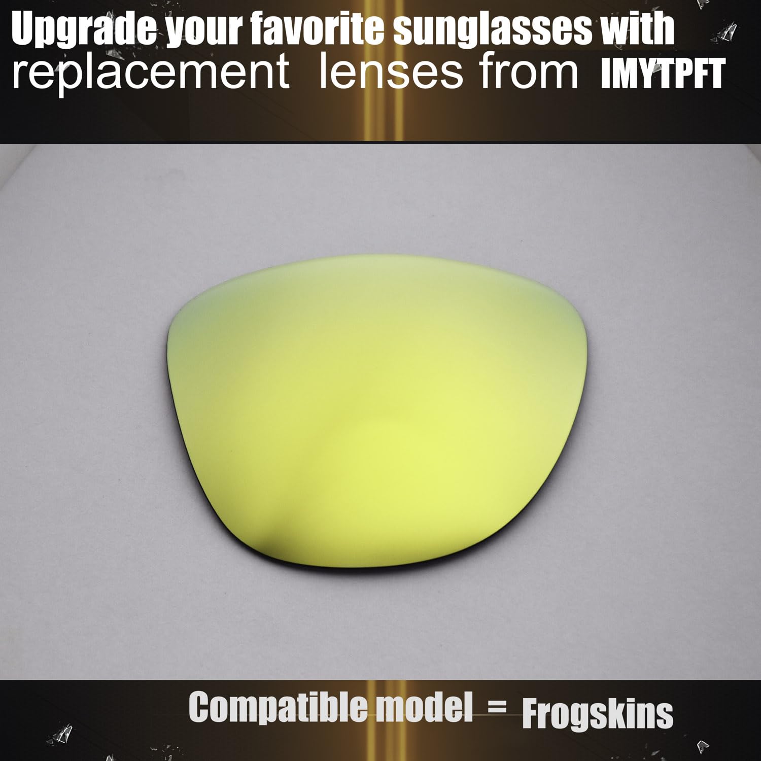 3 lentes polarizados Oakley Frogskins de oro de 24 quilates compatibles con lentes de repuesto, Oro de 24 quilates, Talla única