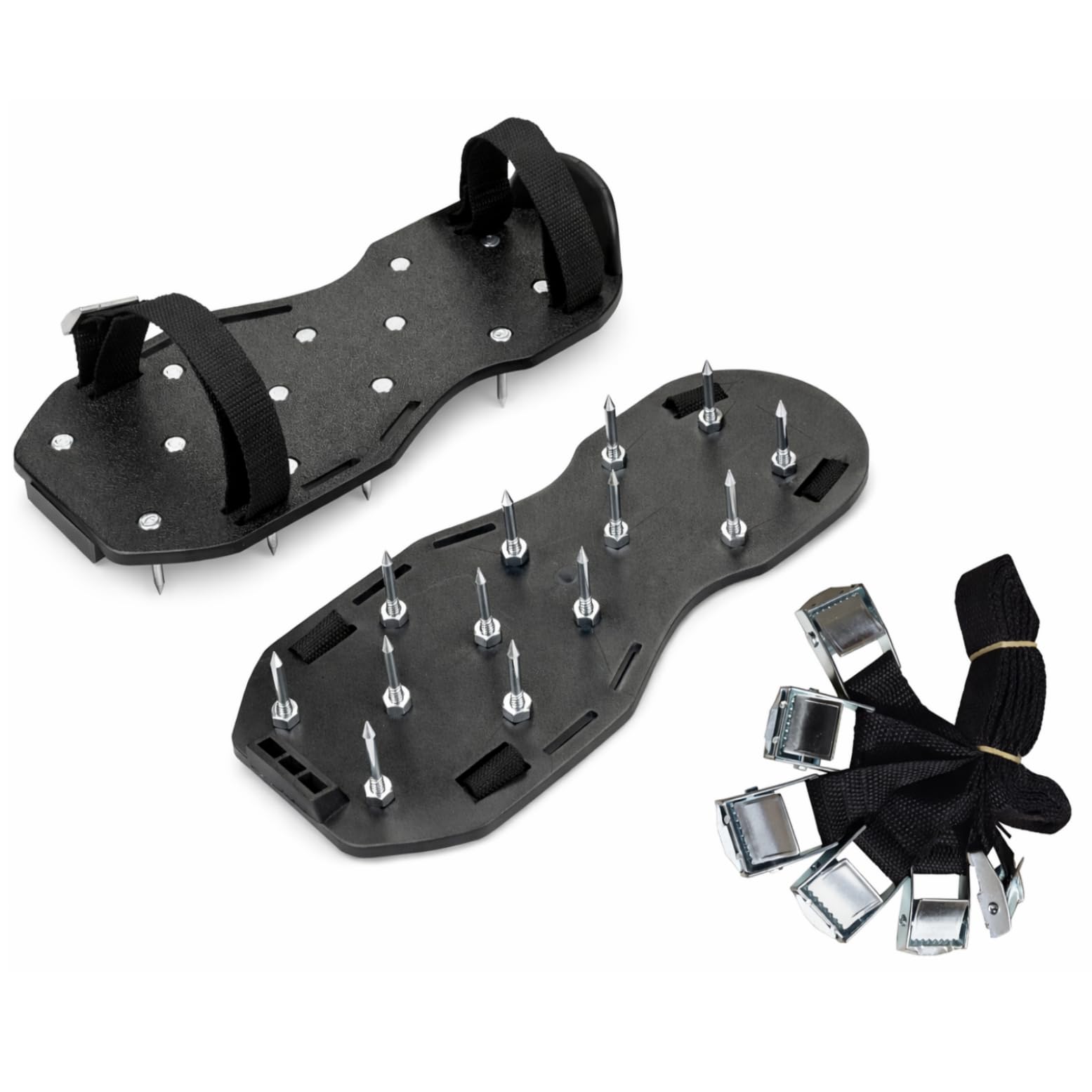 Nail Spiked Aeration Shoes 25mm with Metal Cam Buckles – Studded Spike Soles for Screed, Resin & Self-Levelling Flooring (H25)