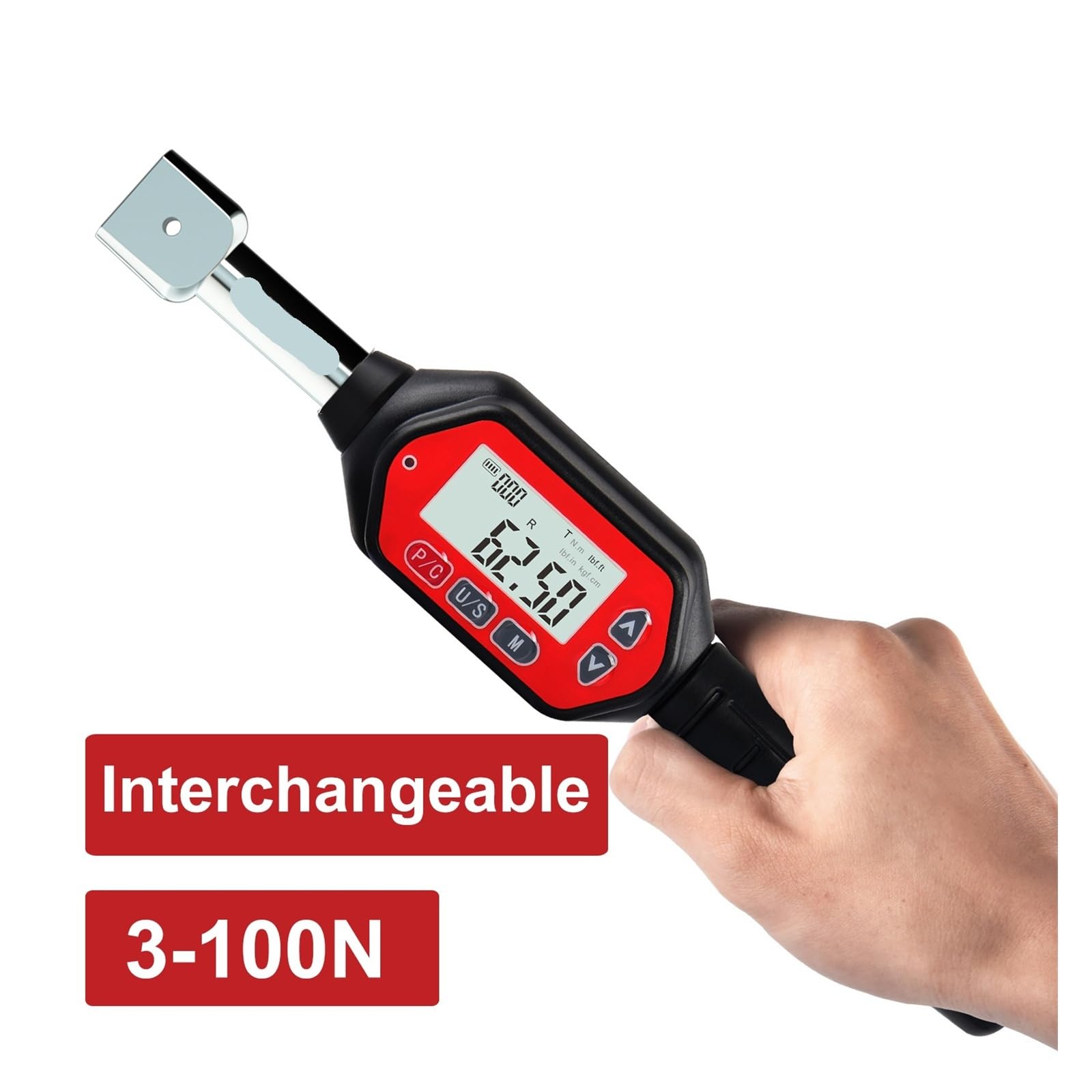 Chiave dinamometrica, Chiave dinamometrica digitale con testa intercambiabile da 3-100 Nm terminale