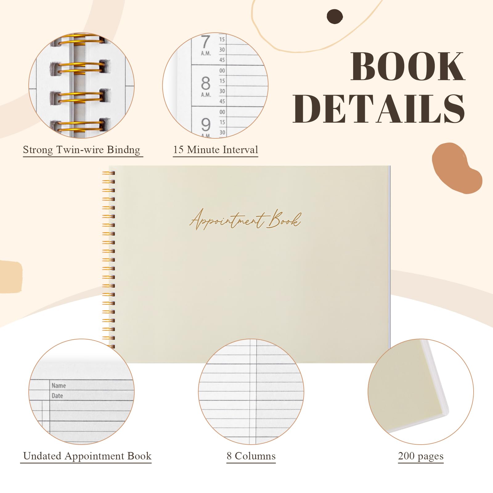 Regolden-Book Weekly Schedule Planner Undated Hourly Appointment Book