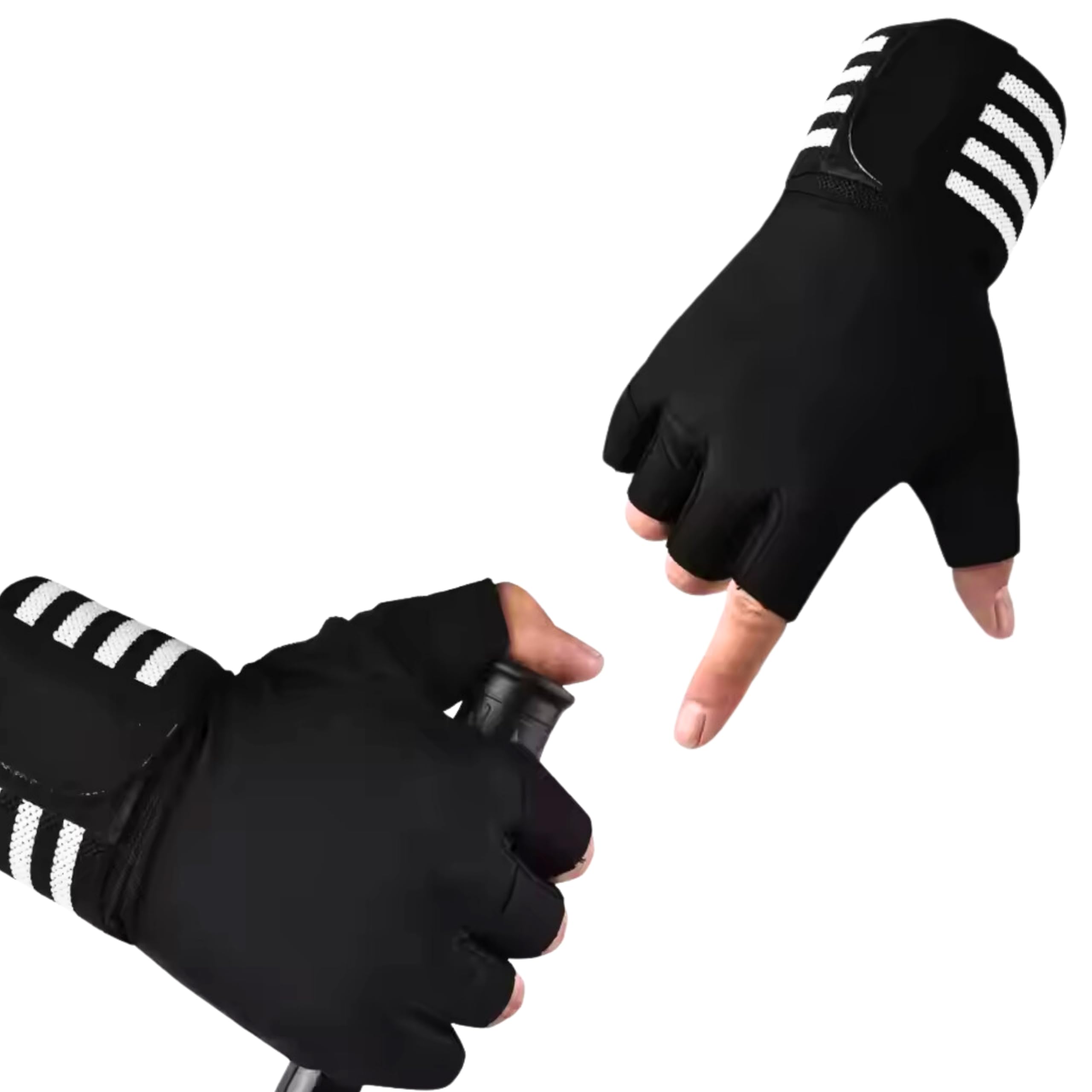 HHADEK Gym Gloves for Men and Women, Weightlifting Gloves with Padded Palm, Fingerless Design for Maximum Grip, Bodybuilding & Fitness Training, Wrist Support Straps for Injury Prevention (White, XL)-image-34