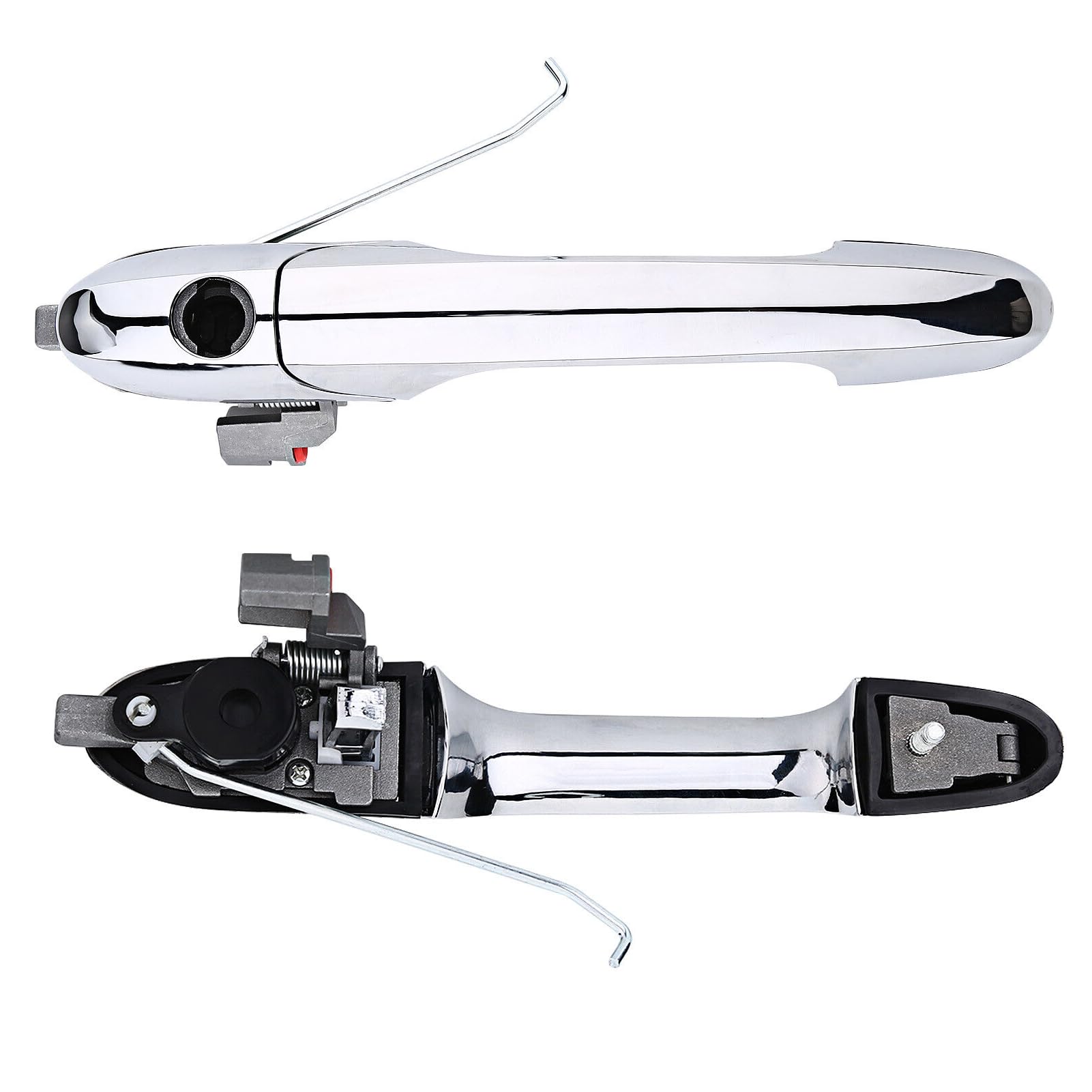 TTCR-II Compatibile con Maniglie Esterne Porte Fiat 500 2007-2020 Maniglie Anteriore Sinistra 68069943AB Maniglia Della Porta 735451697 735485875-(Cromato)