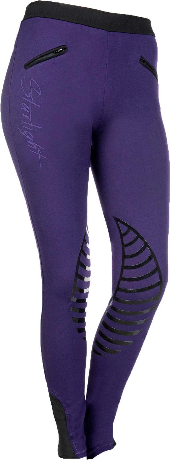 HKM 9228 Starlight, Leggings da Equitazione in Silicone, per Ragazze, Grigio Scuro/Sabbia, 36