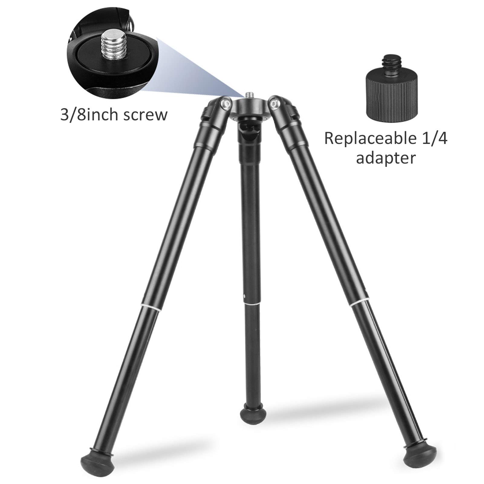 Stabilizator statywu aparatu telefonicznego, ze stopu aluminium, regulowana wysokość od 260 mm do 415 mm, lekki i składany, do transmisji na żywo, czarny