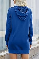 Vista 3 de PRETTYGARDEN Sudadera con capucha para mujer, de otoño, a la moda, con cordón, ligera, manga larga, sin botones, vestido con capucha