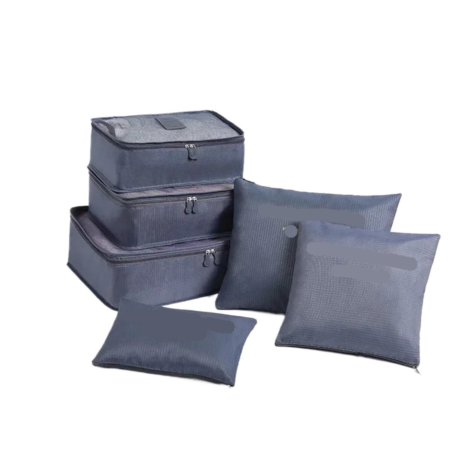 BHOUTY 6Pcs Set Travel Organizer Foldable Storage Bags Suitcase Zip Packing Cubes Cases Portable Luggage Clothes Shoe Tidy Pouch(Grey)