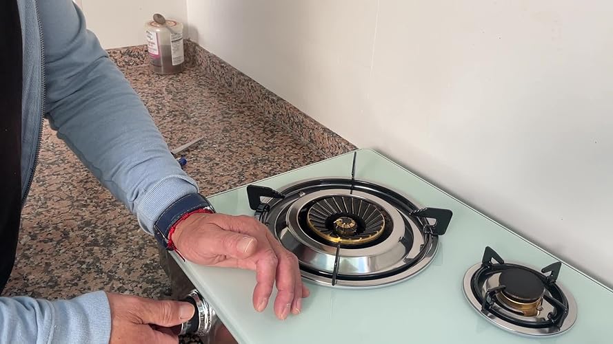 Goldflame 5 gaskookplaat 5-pits messing-brander keramisch glas zwart