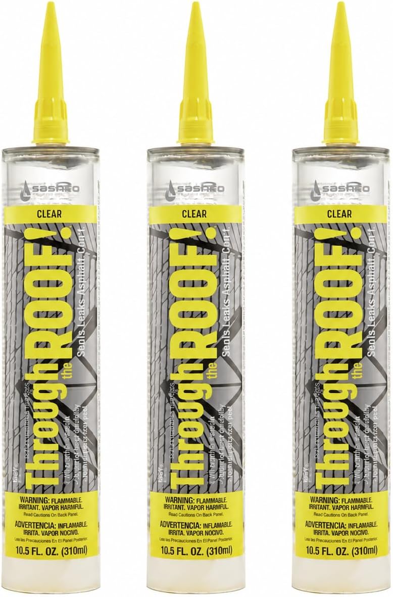 Sashco Through The Roof Sealant, 10.5 oz Cartridge, Clear (Pack of 3)