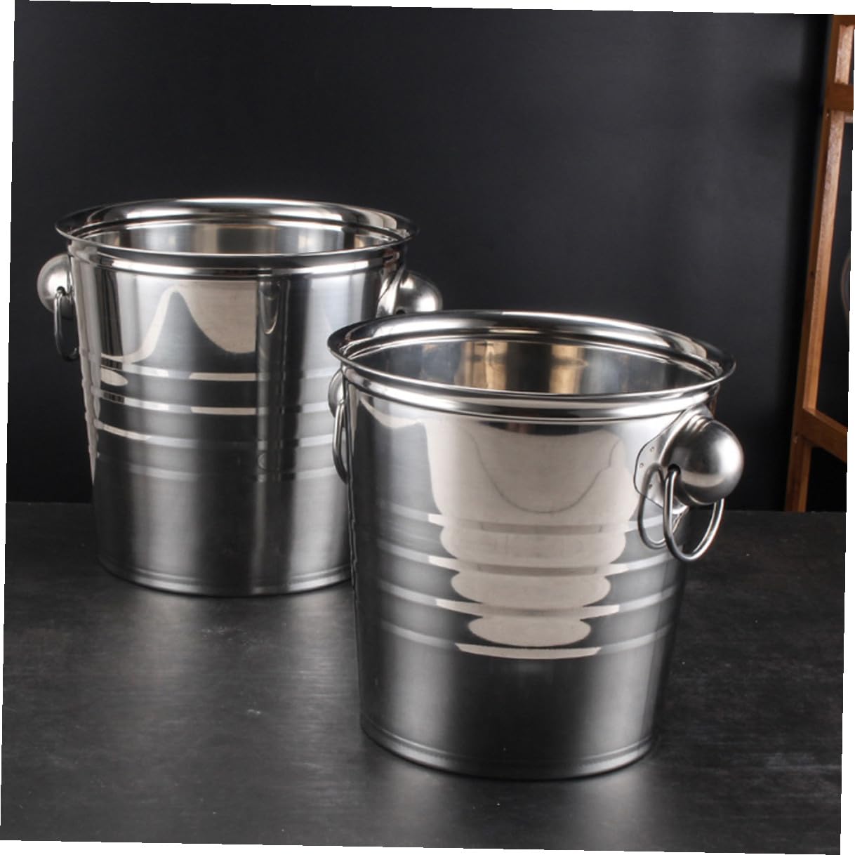 TOYANDONA Secchiello per Ghiaccio Portatile in Acciaio Inox 11l Manico Robusto, Secchiello Rinfrescante per Bottiglie di Vino e Birra, per Feste e Uso Cucina