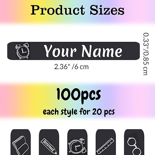 Miniatura 2 de 100 calcomanías personalizadas con nombre para niños, etiquetas de vinilo personalizadas, impermeables, para papelería escolar, libros, botellas