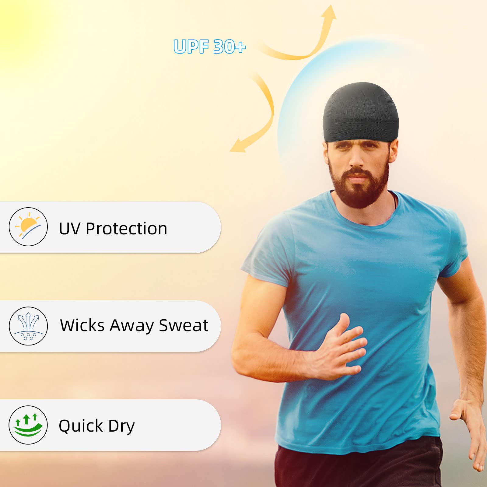 Wisolt Pañuelos Hombre Cabeza de Piratas Verano Bandana Calavera Gorras de Ciclismo Transpirable para Senderismo Bicicleta Montañismo Running Deportes al Aire Libre Unisex