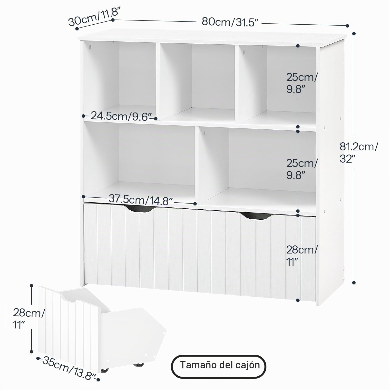 HOOBRO Estantería Infantil, Organizador de Juguetes, Mueble para Juguetes