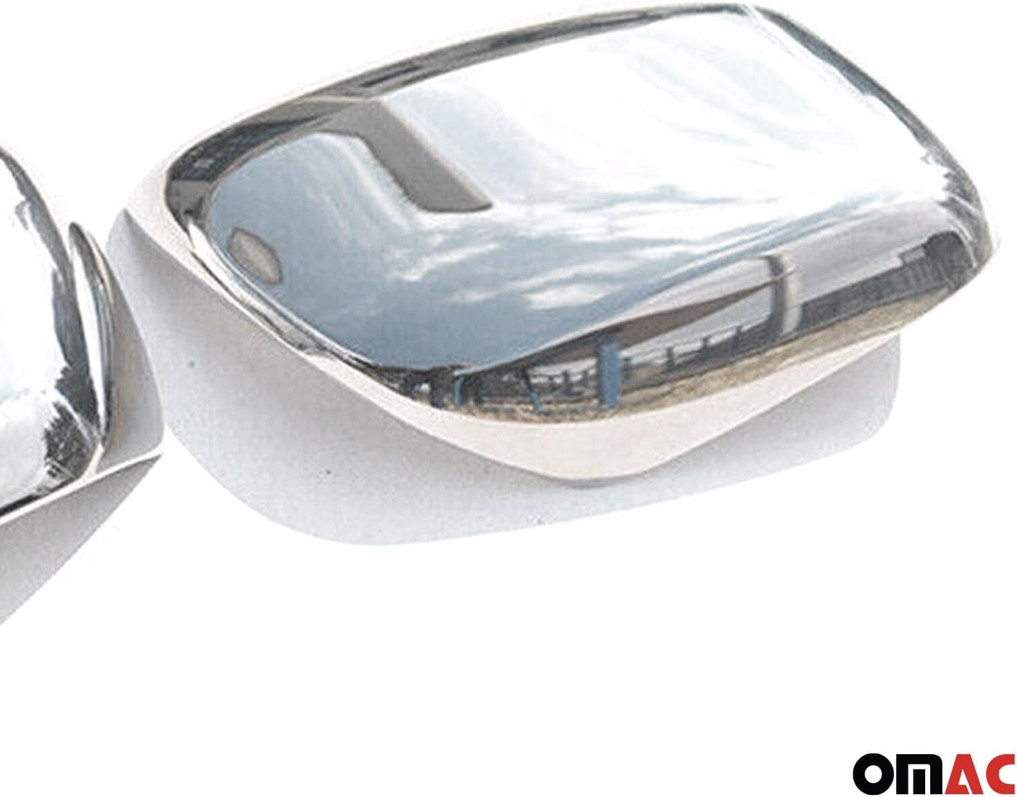 OMAC Side Mirror Cover Caps Fits Lexus LX 570 2016-2021 Stainless Steel Silver 2 Pcs