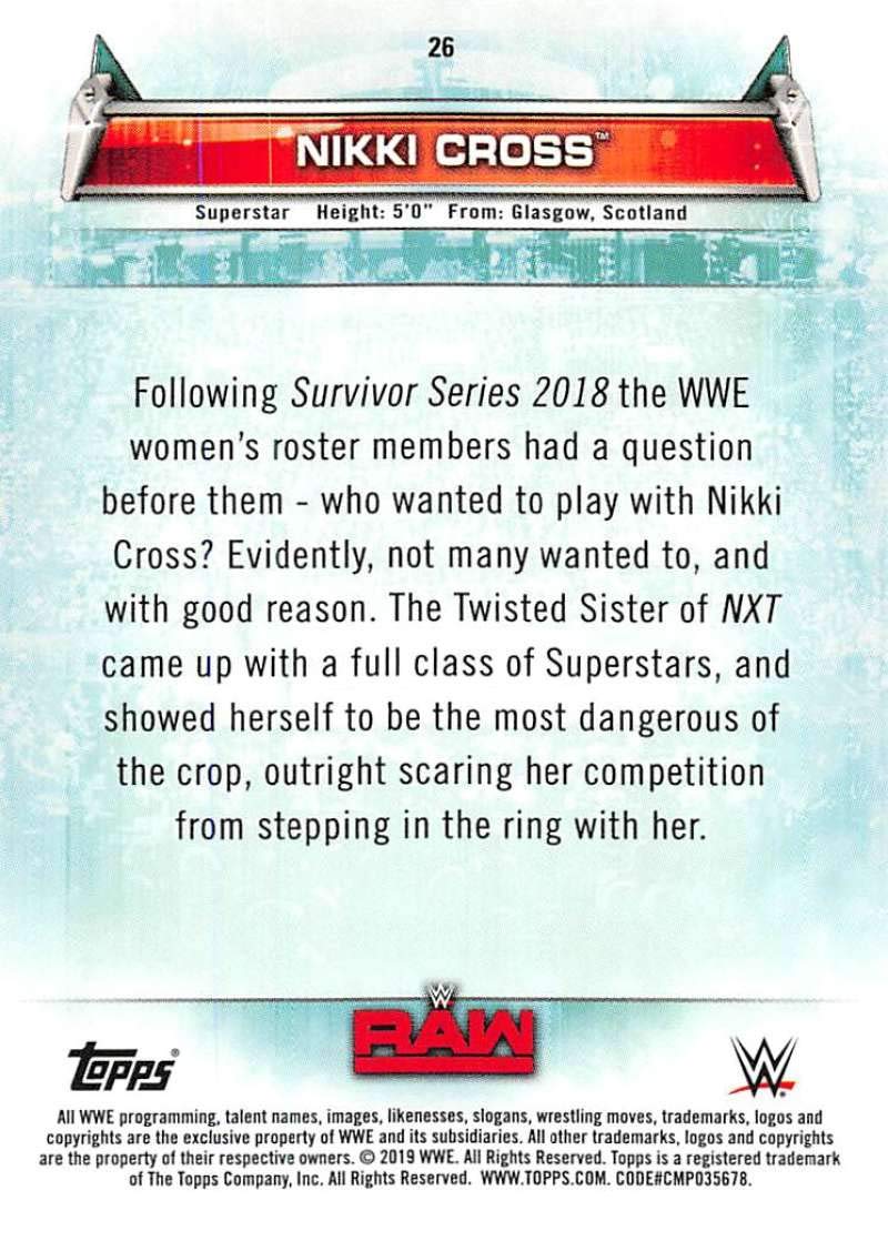 Amazon.com: 2019 Topps WWE Women's Division #26 Nikki Cross RC