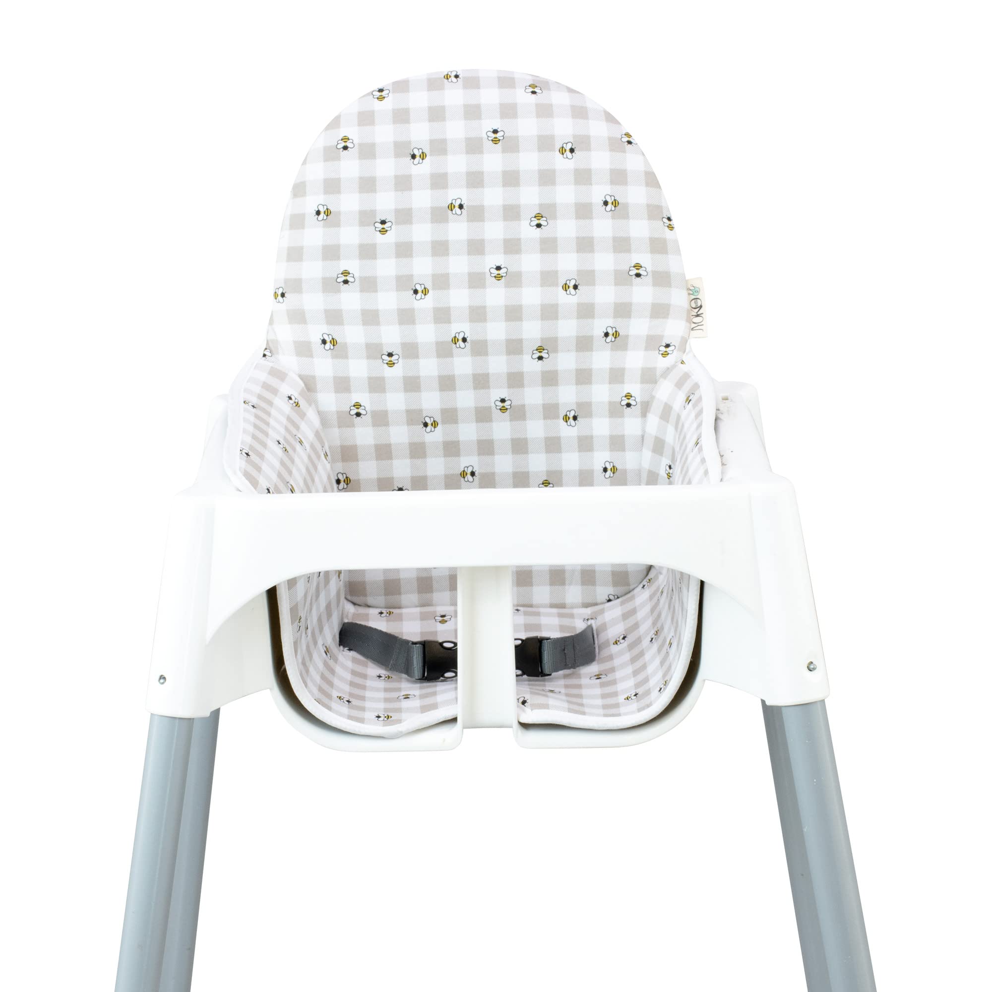 JYOKO KIDS Colchoneta para trona antilop compatible con Ikea, 100% Algodón (PICNIC VICHY)