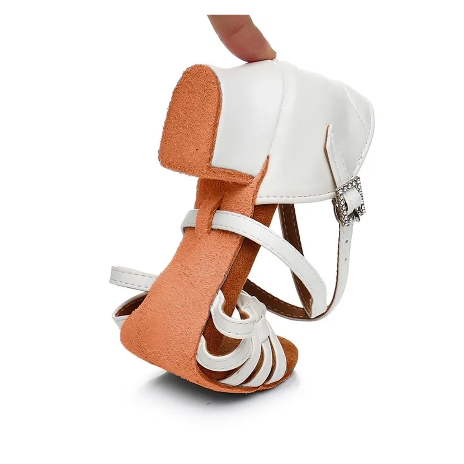 Scarpe da Ballo Sala for Bambine in Pelle Bianca con Tacco Basso, Donna e Uomo, Scarpe Latino-Americane, Professionali for Bambini(White,38)