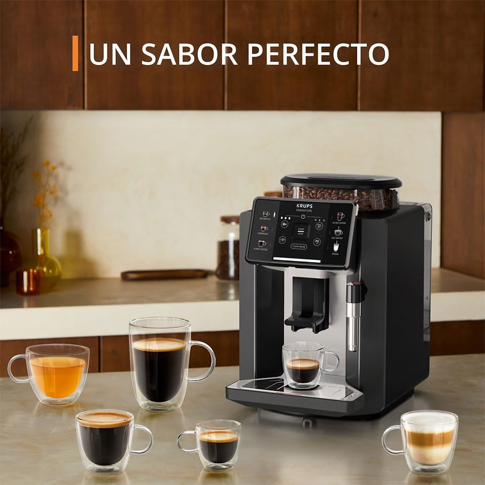KRUPS Sensation C10 EA910A10 Cafetera Superautomática con Molinillo 15 Bares Negra