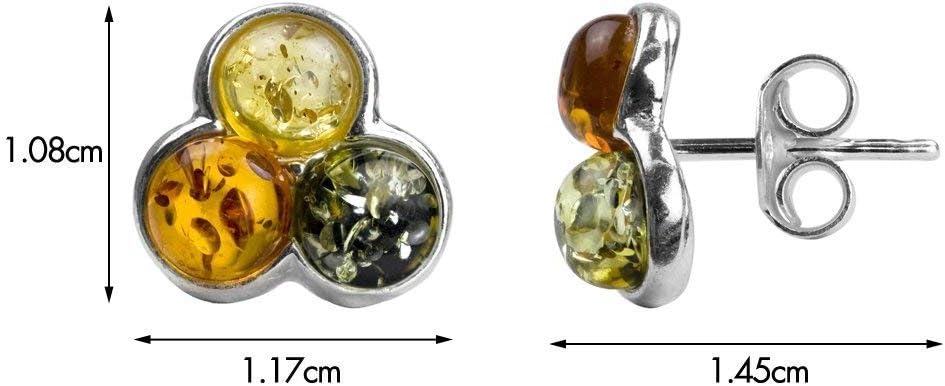 Ian and Valeri Co. Multicolor Amber Sterling Silver Fashion Charming Stud Earrings