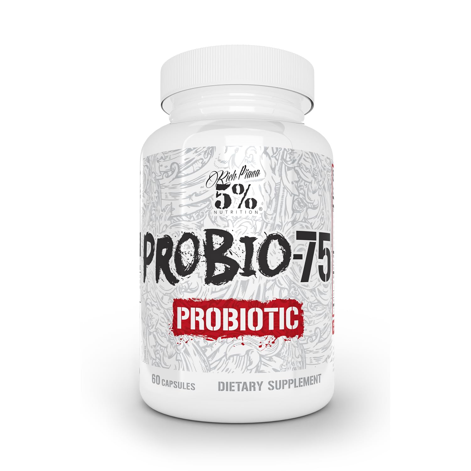 5% NutritionRich Piana Probio-75 Billion CFUs | Vegan, 14 Unique Strains