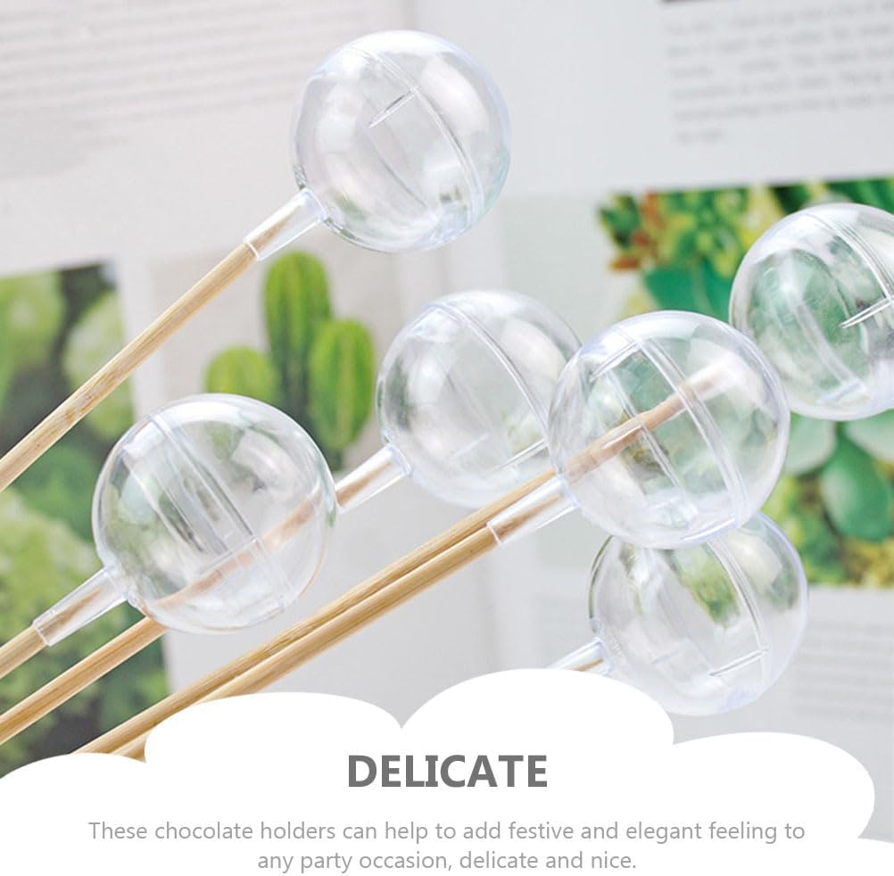 Operitacx Clear Chocolate Ball Holder 60Pcs 1.57 Inch Round Candy Packaging Cups for Wedding Party Dessert Display and Chocolate Bouquet