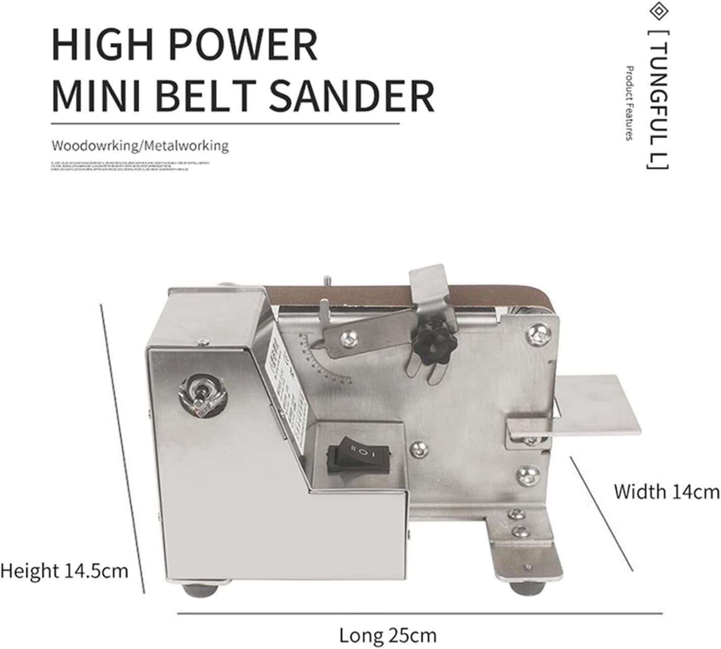 Sander, Polisher Mini Electric Belt Sander Belt Sander Machine Variable Speed DIY Polishing Grinding Machine Metal Sander Tool Sharpening Machine(Set 2)