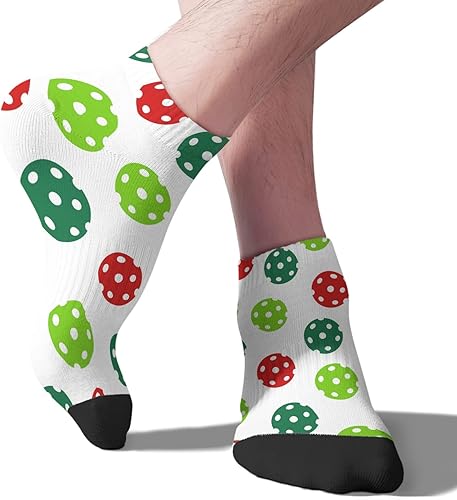 Miniatura 9 de devor Calcetines tobilleros casuales para hombre, calcetines con forro de calcetines humorísticos, calcetines de PICKLEBALL, Blanco