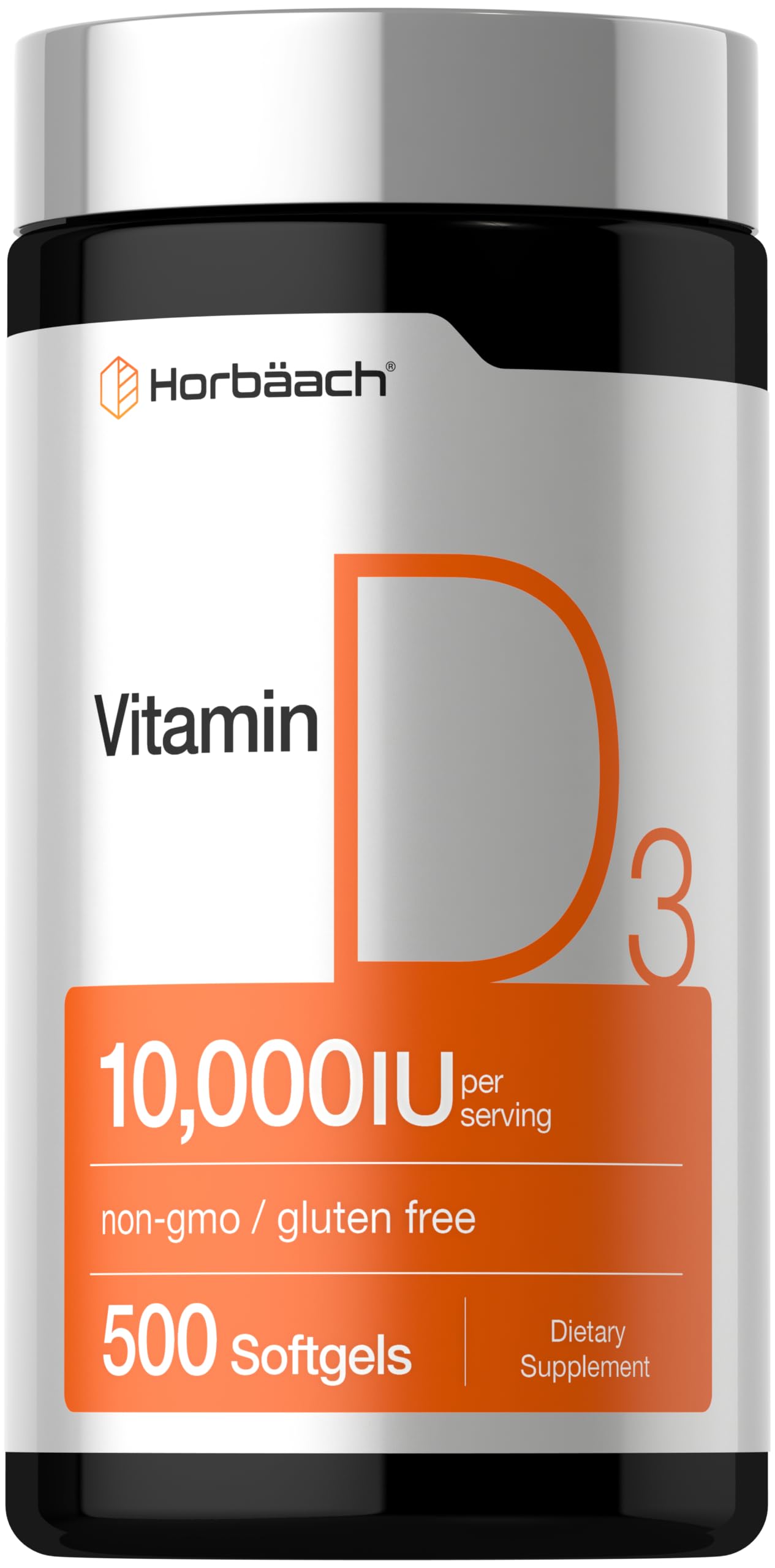Horbäach Vitamin D3 10000 IU | 500 Softgels | 250mcg