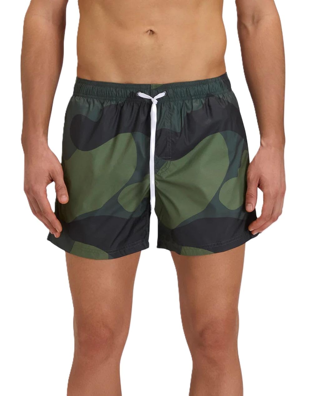 SUNDEK Costume da Bagno Uomo Corto Vita Elasticata Stampa Camou Tessuto Rip