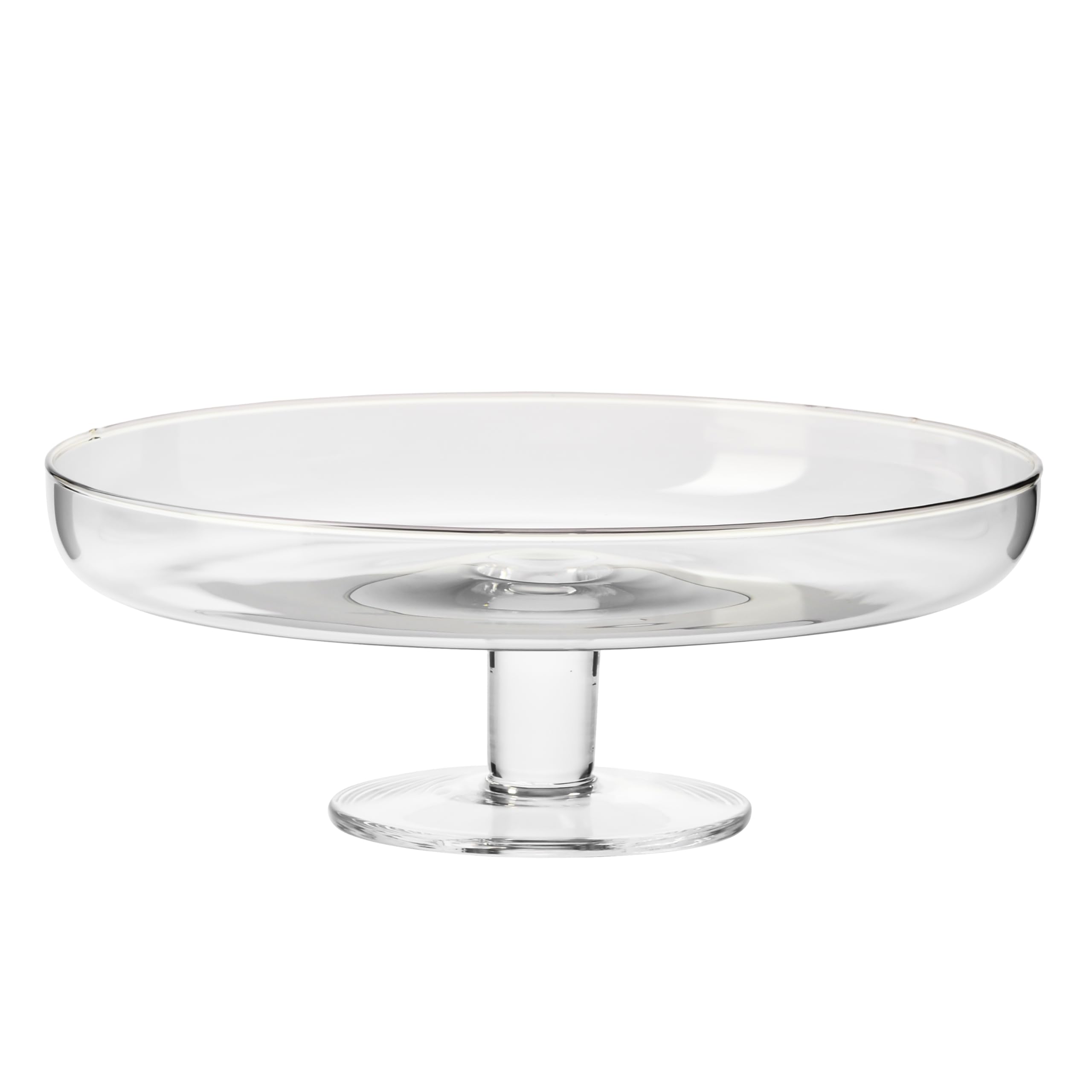 Barski Glass Cake Stand Plate – Footed – 10.75" Diameter – Classic Clear Glass Dessert Stand with Rim – Elegant Serving Platter for Cakes, Pastries, Cupcakes, Desserts – Made in Europe