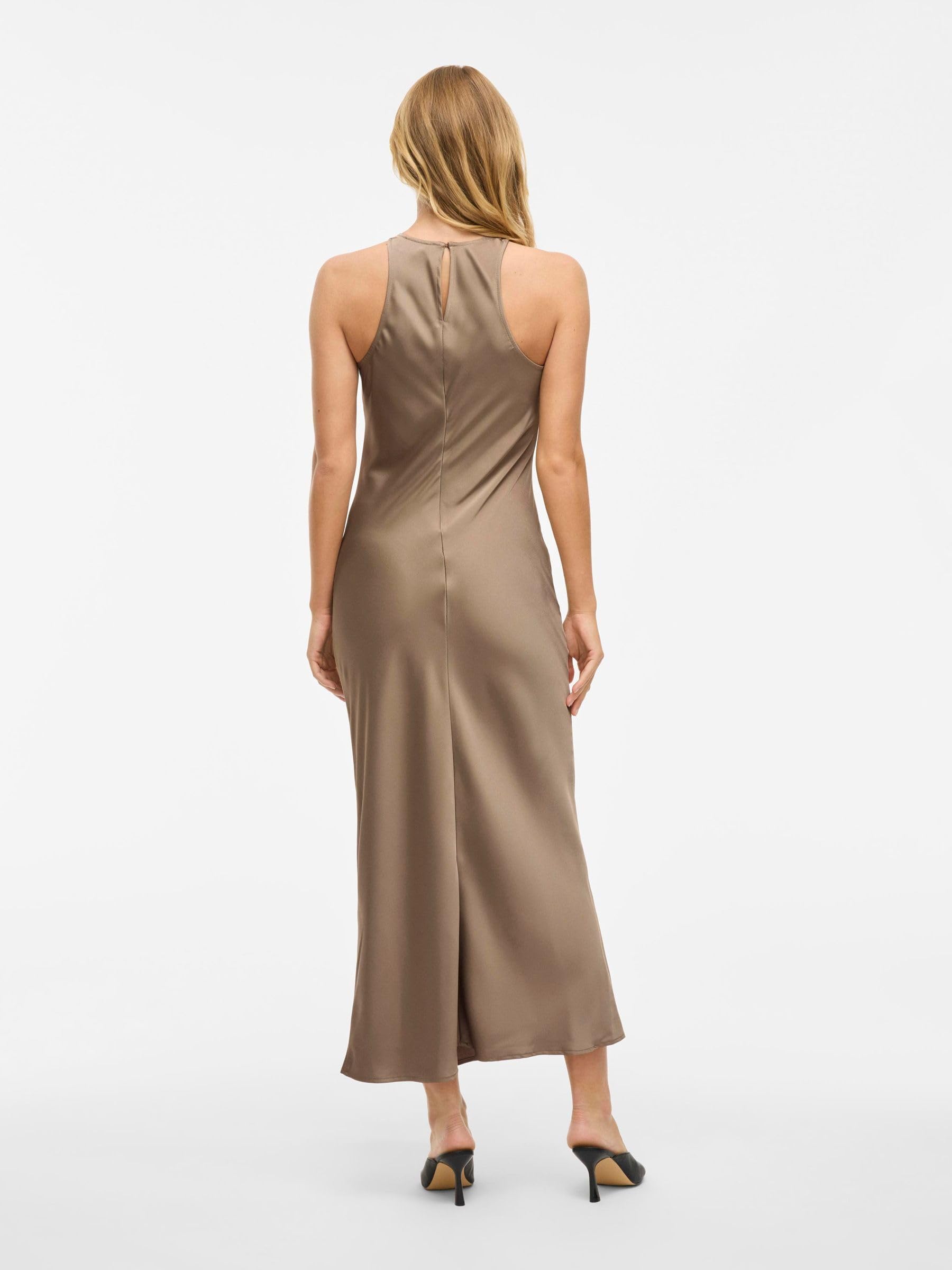 Vila Female Maxikleid Female Damen Maxikleid VIRAVENNA – Ärmelloses Sommerkleid mit Rundhalsausschnitt und fließender Passform