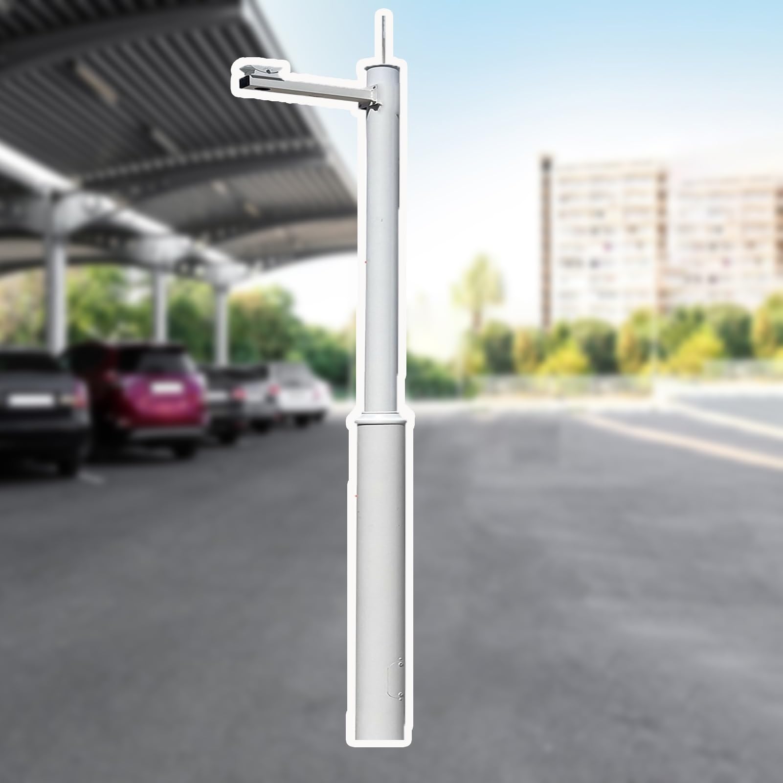 Aioneer Parking Lot Surveillance Pole For Dome/Camera, Long Security Camera Pole Ground Mounting, Free Standing Flag Monitoring Pole Tubes-Single -1.5 m (4.9 ft)