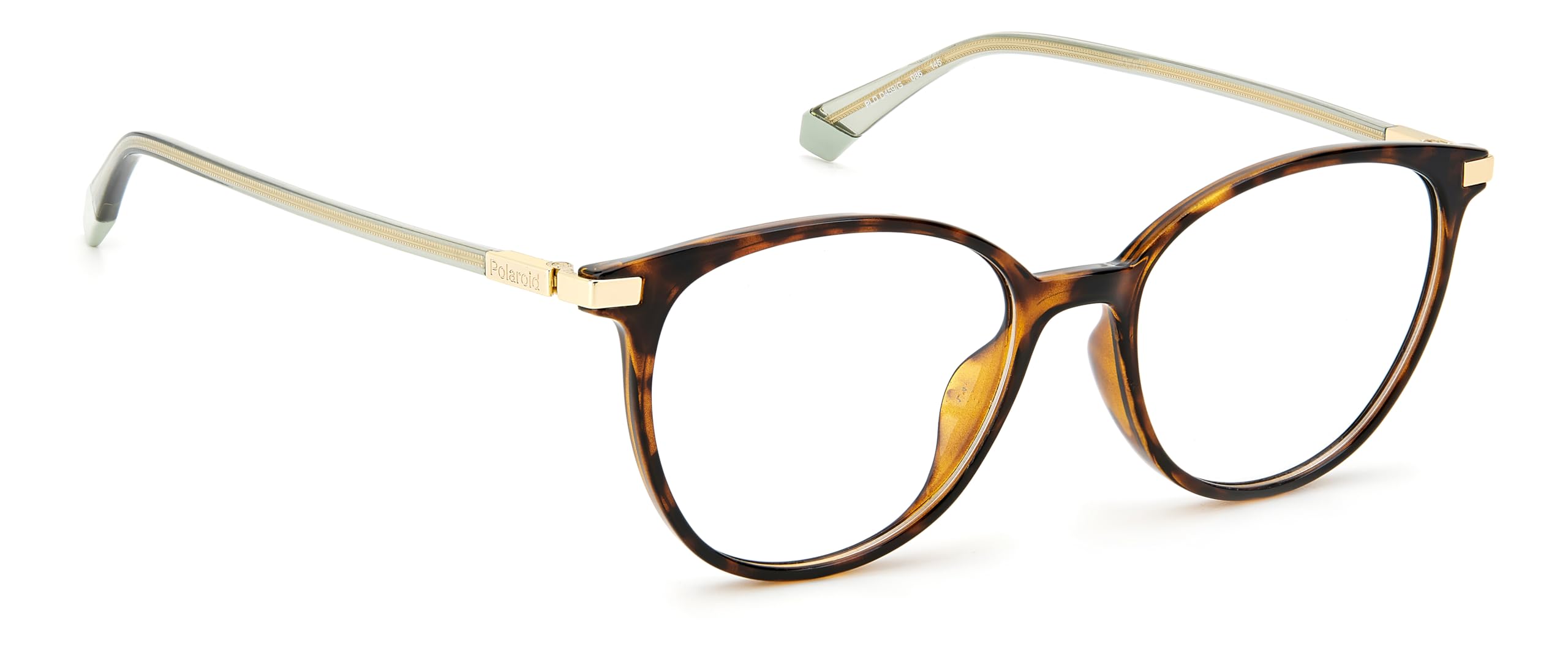 POLAROID Brille mit Sehstärke für Damen optional mit Sonnenbrillentönung oder Blaulichtfilter, Oval, gefertigt aus Öko Polyamid (inklusive Brillenetui)