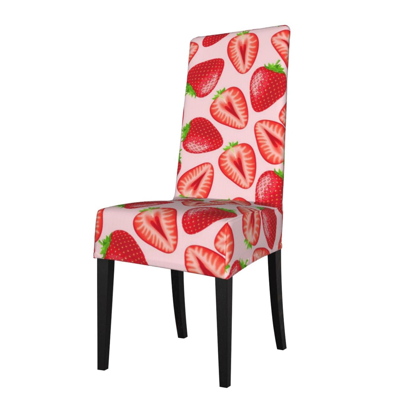 LKYMOH Kawaii Pink Strawberry Print, Chair Covers Stretch Chair Slipcovers for Dining Room, for Party Pet Protection Universal Fit Soft Polyester