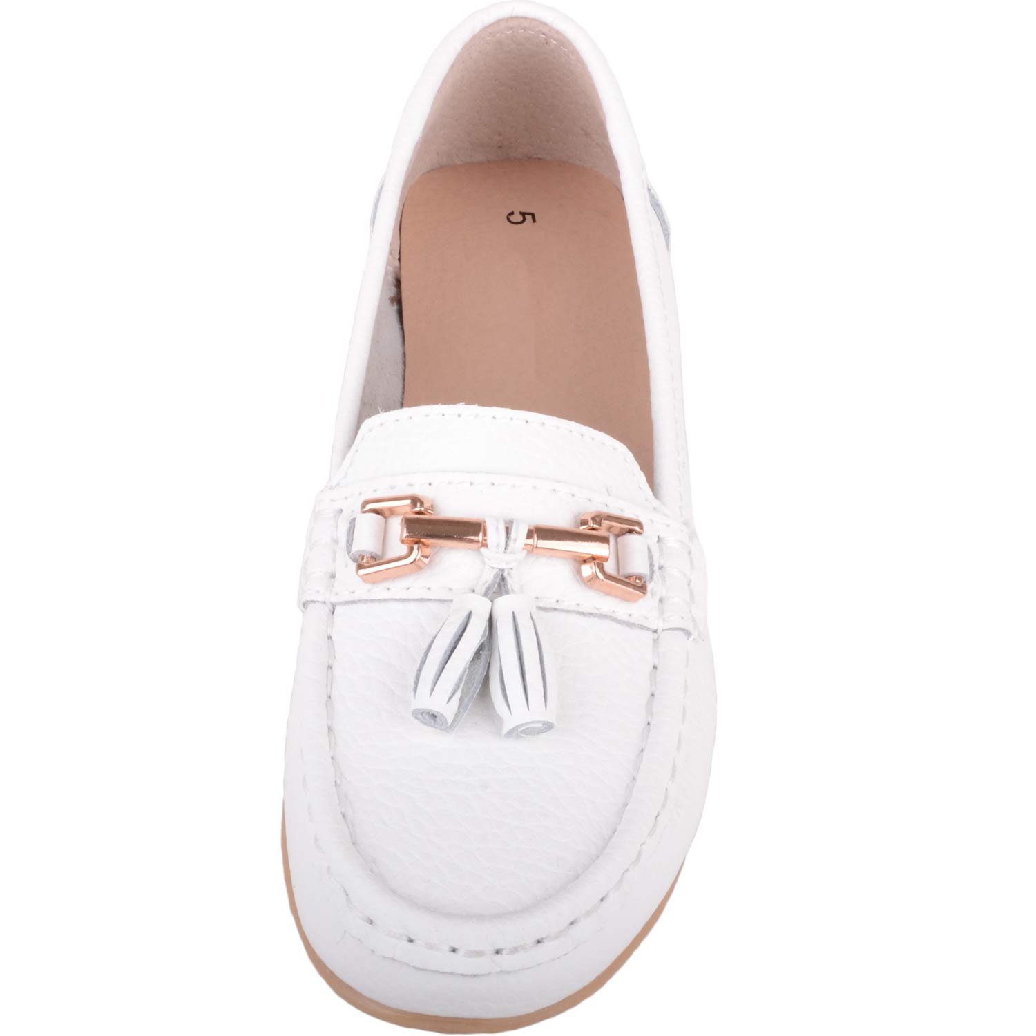 ABSOLUTE FOOTWEAR Mocasines casuales de cuero para mujer, zapatos náuticos