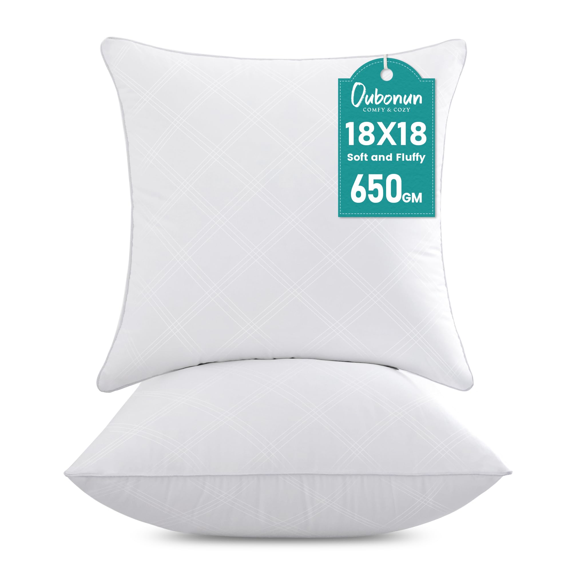Oubonun 18x18 Pack of 2 Pillow Inserts