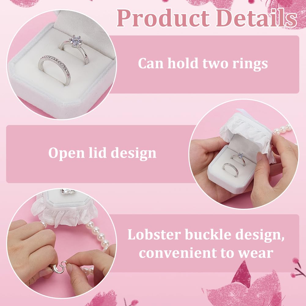 FINGERINSPIRE Pearl Wedding Dog Collar with Ring Box - Image 3