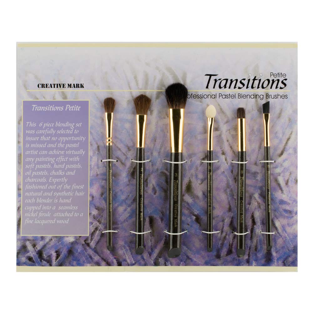 Creative MarkProfessional Artist Petite Transitions Pastel, Chalk and Charcoal Pastellist Blender Brush - Small Set of 6