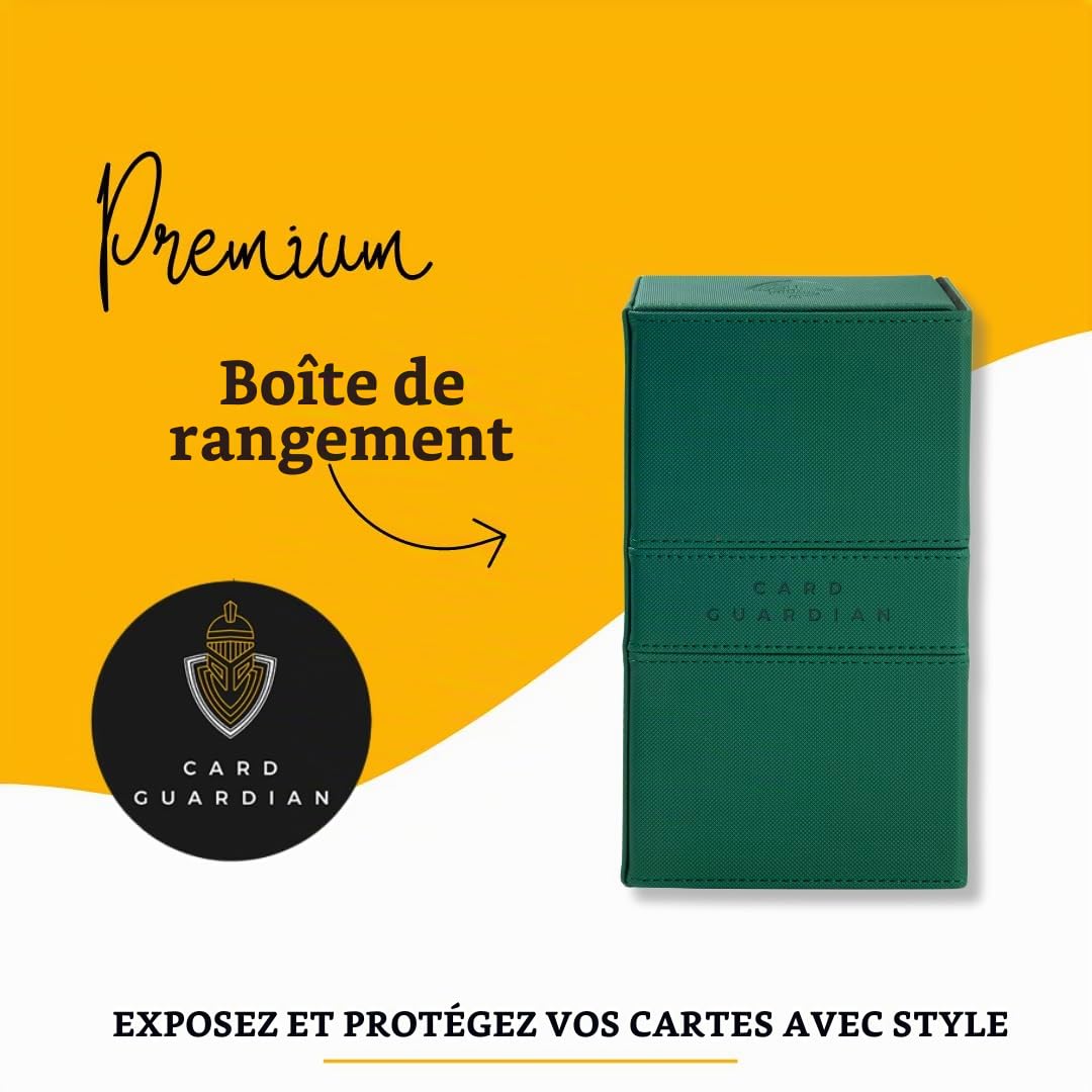 Card Guardian - Premium de cartes à collectionner – Grande taille pour plus de 200 cartes à pochettes – Porte-cartes sans PVC pour TCG (Vert)