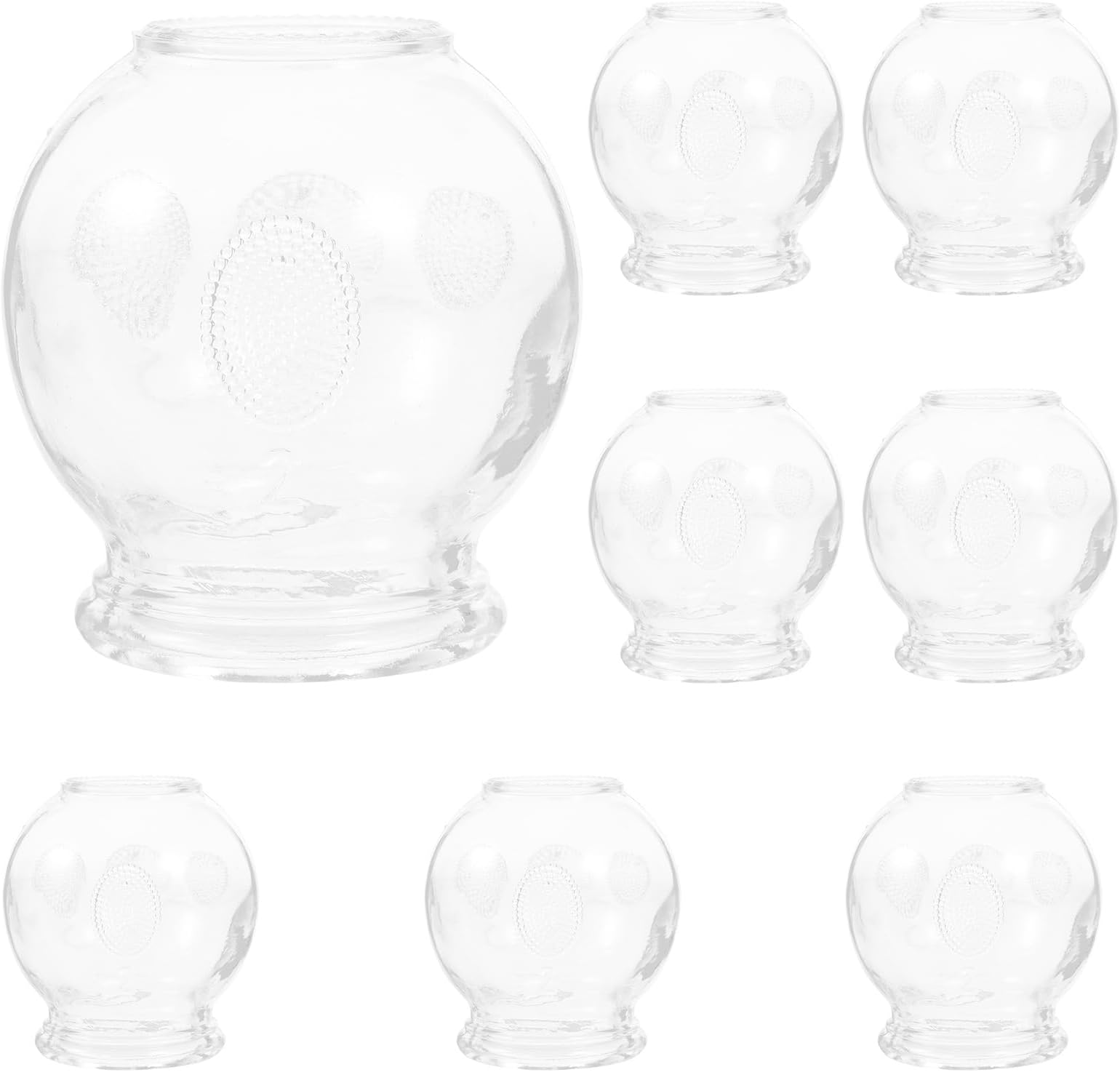 Healeved 8Pcs Glass Fire Cupping Set for Home Use - Thickened Vacuum Massage Cups for Body Pain Relief and Relaxation