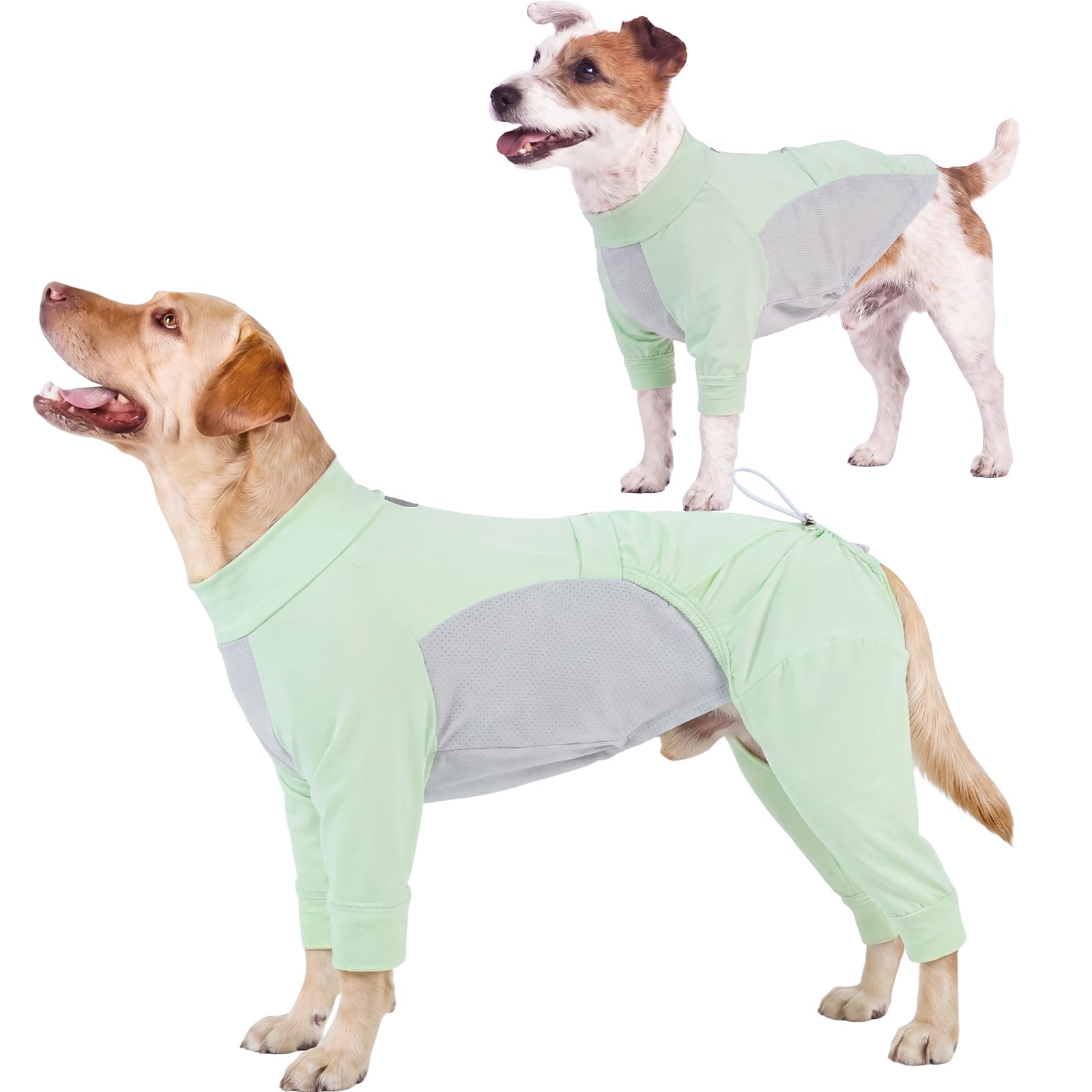 Dog Sun Protection Shirt 2 in 1, Lightweight Anti-Static Quick-Dry UV Layer Dog Sun Protection Vest Cooling Clothes indoor Shedding Control and Winter Base Layer Prevent Licking Stitches(Green, 4XL)